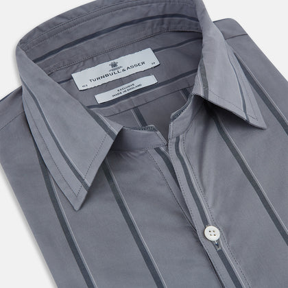 Grey Track Stripe Windsor Shirt