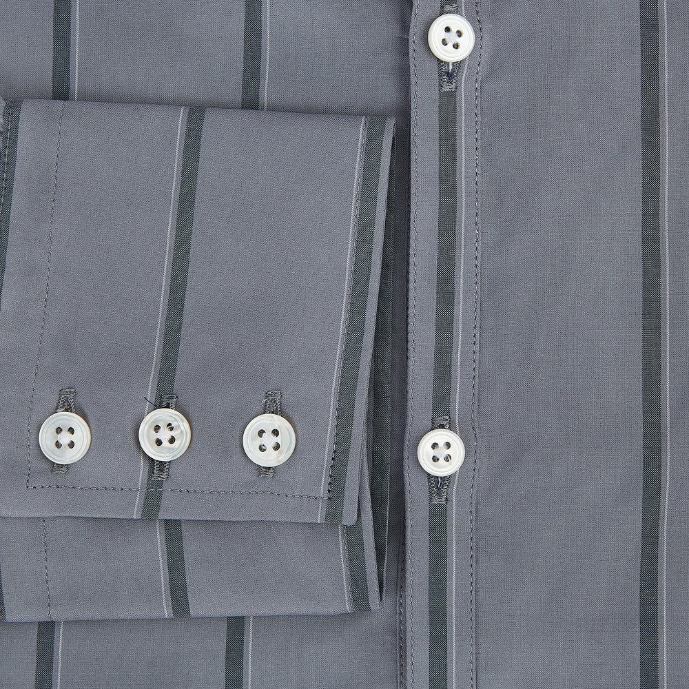 Grey Track Stripe Windsor Shirt 19