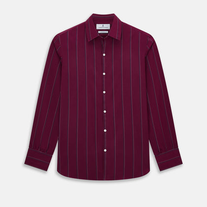 Wine Track Stripe Windsor Shirt