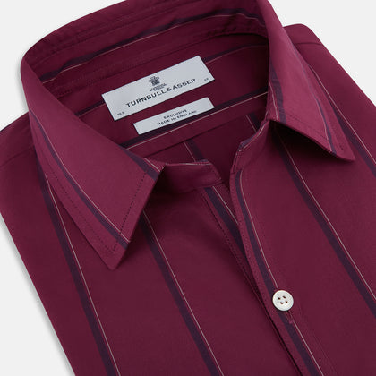 Wine Track Stripe Windsor Shirt