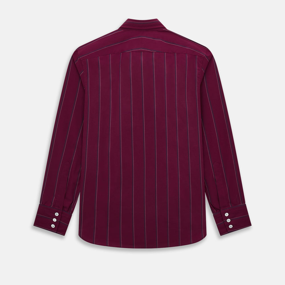 Wine Track Stripe Windsor Shirt 19