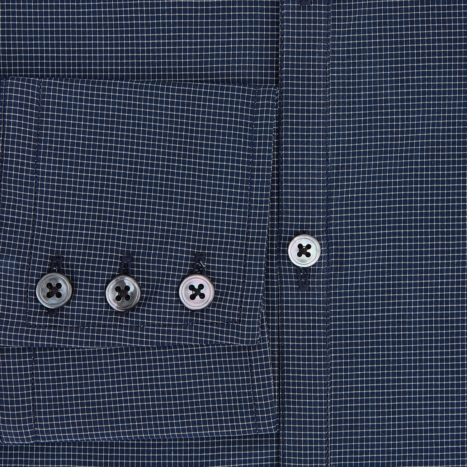 Image 4 of product Pale Blue and Navy Pin Check Windsor Shirt 19