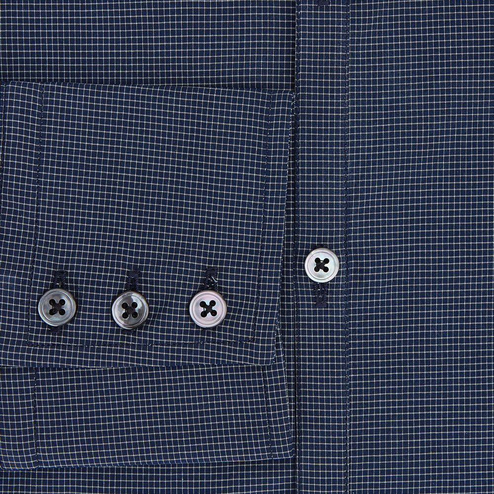 Pale Blue and Navy Pin Check Windsor Shirt 19