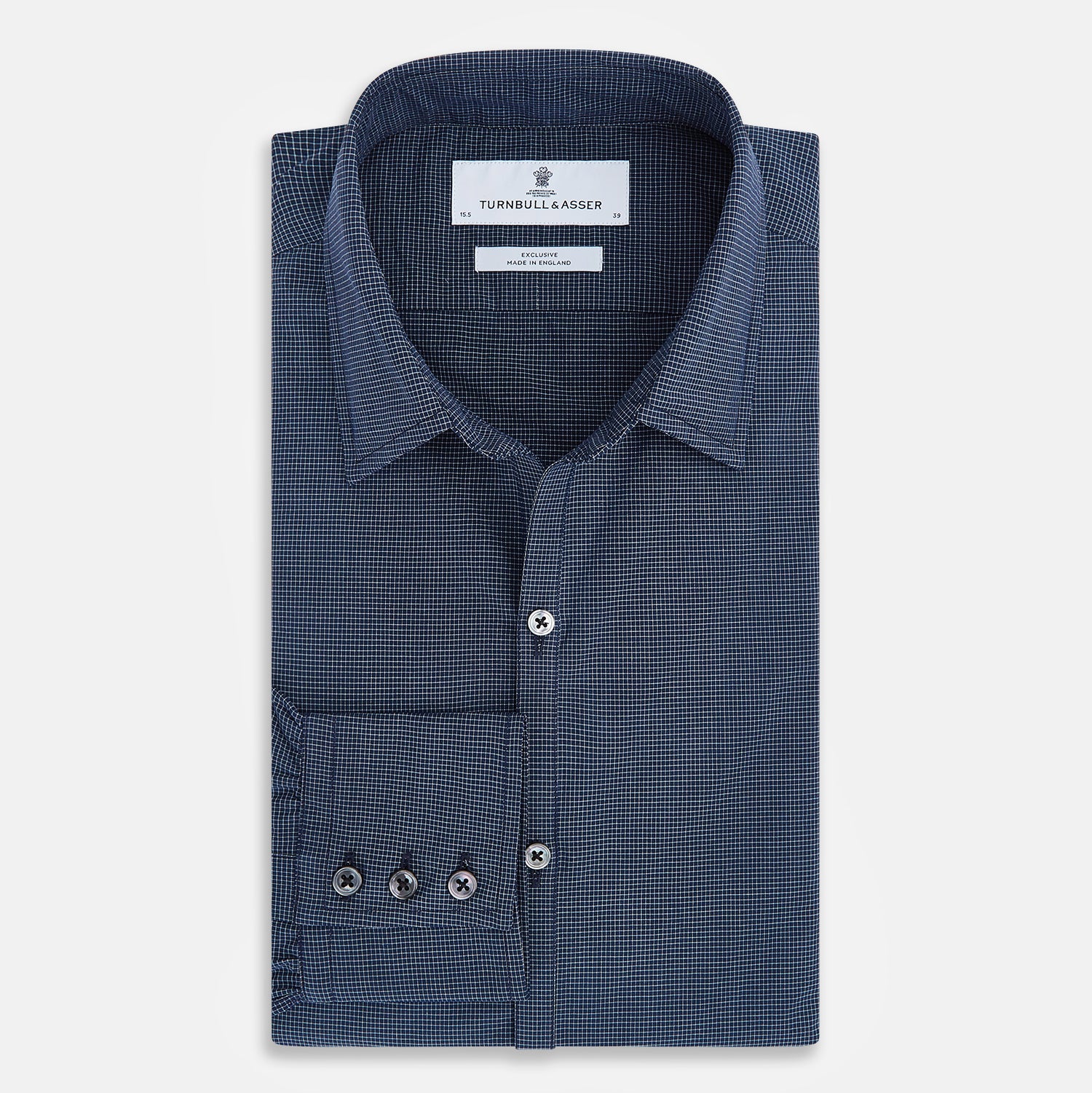 Image 5 of product Pale Blue and Navy Pin Check Windsor Shirt 19