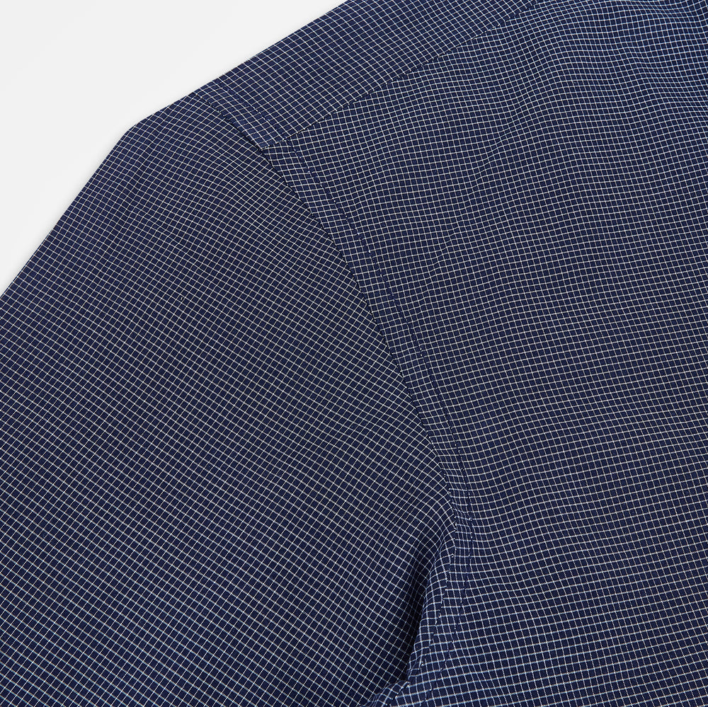 Pale Blue and Navy Pin Check Windsor Shirt 19