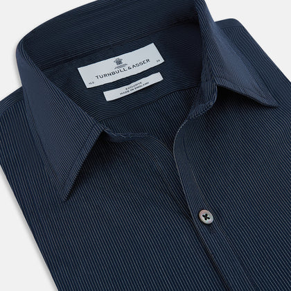 Navy and White Pinstripe Windsor Shirt
