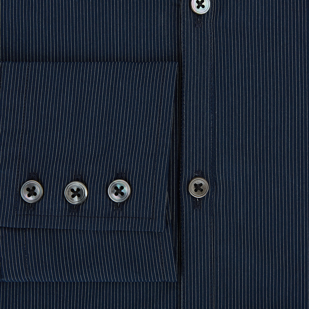 Navy and White Pinstripe Windsor Shirt 19