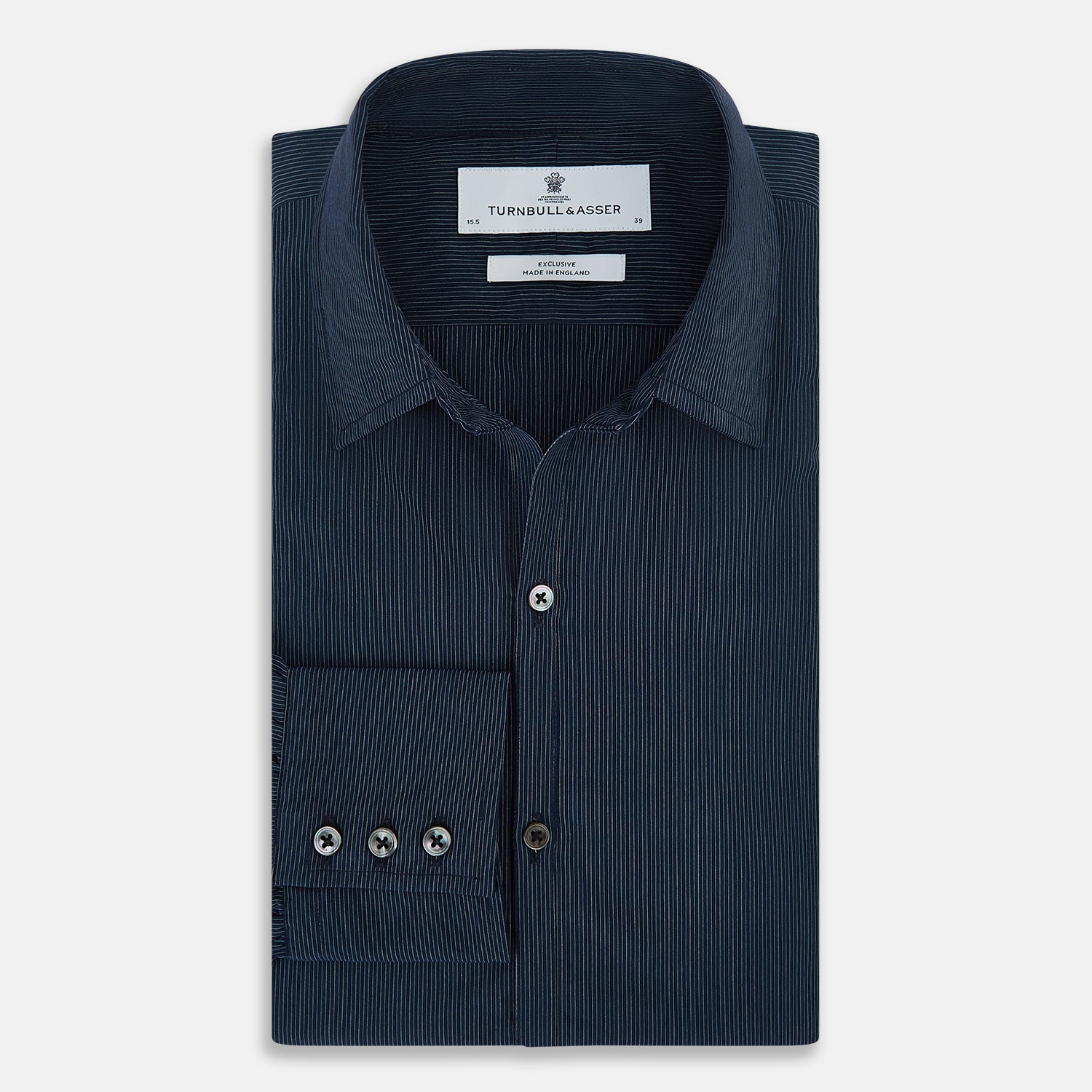 Image 5 of product Navy and White Pinstripe Windsor Shirt 19