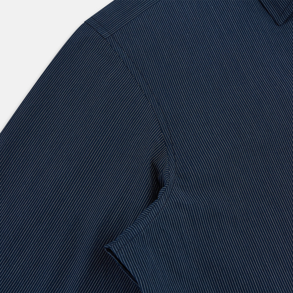 Navy and White Pinstripe Windsor Shirt 19