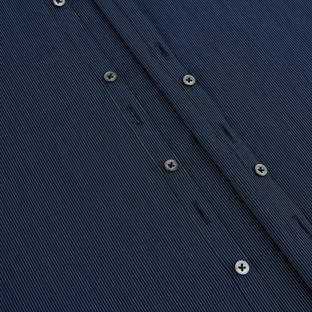 Navy and White Pinstripe Windsor Shirt 19