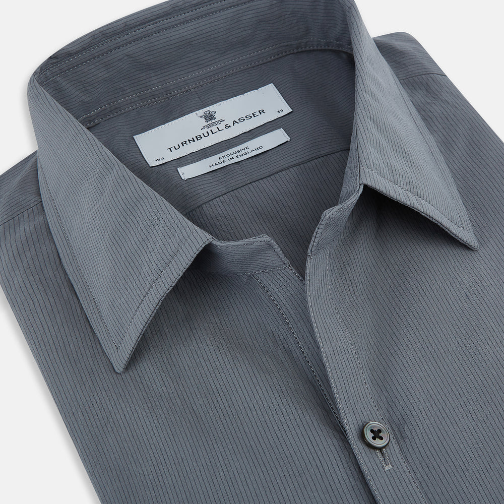 Grey Pinstripe Windsor Shirt 19