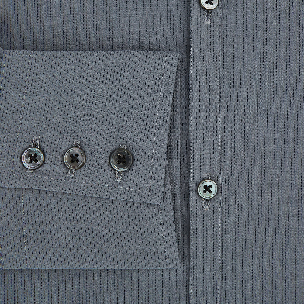 Grey Pinstripe Windsor Shirt 19