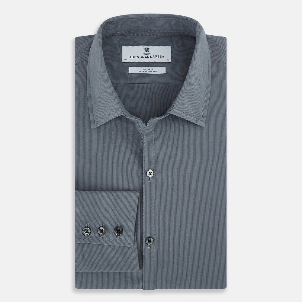 Grey Pinstripe Windsor Shirt 19
