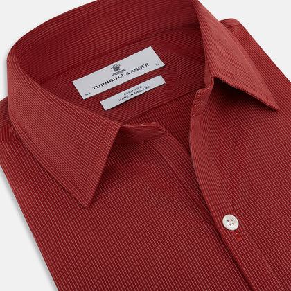 Dark Red Pinstripe Windsor Shirt