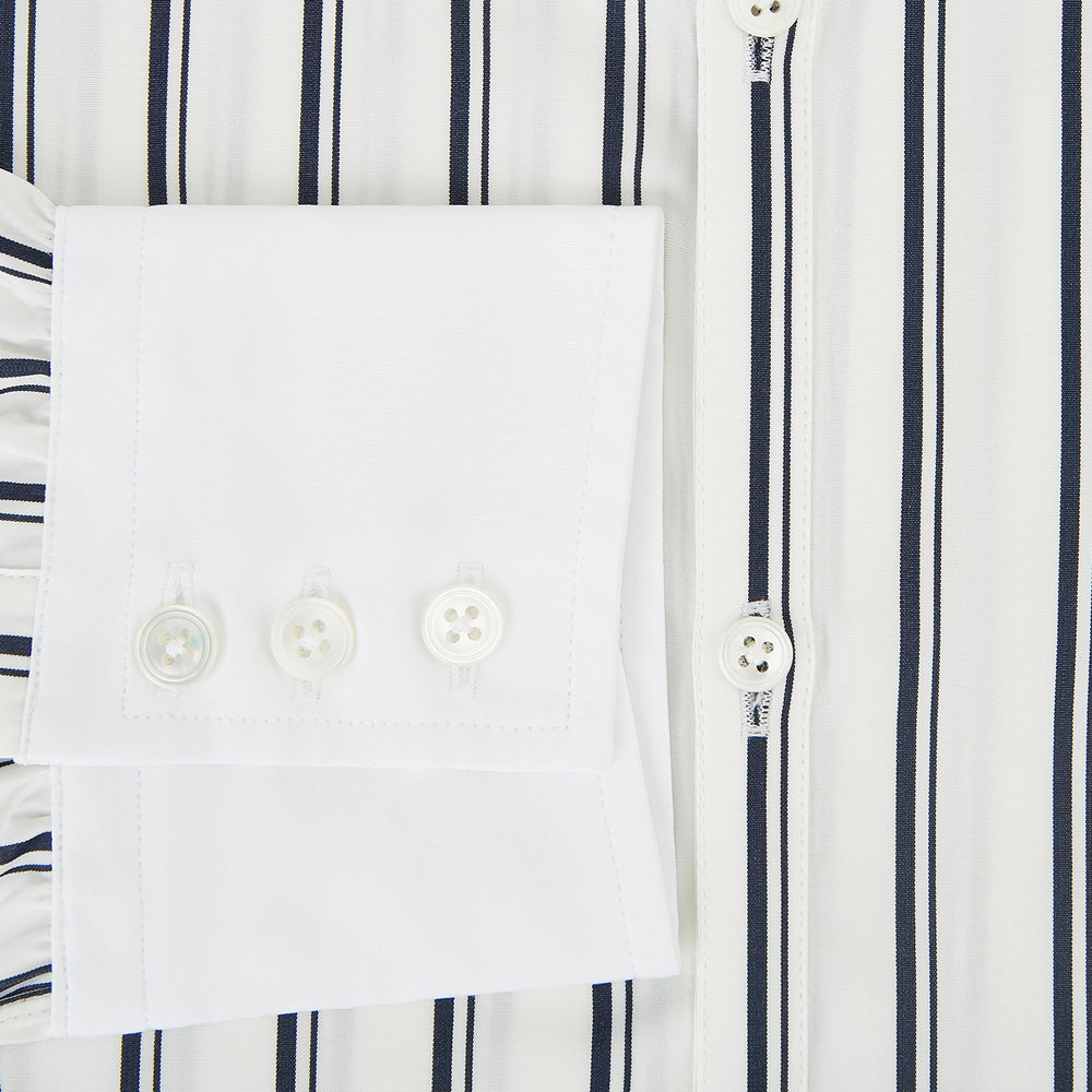 SHIRTS RF WH WINDSOR OPEN CLR WH 3BC NAVY STRIPE 15.5
