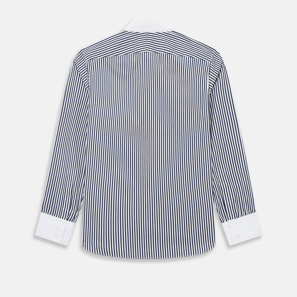 SHIRTS RF WH WINDSOR OPEN CLR WH 3BC NAVY STRIPE 16