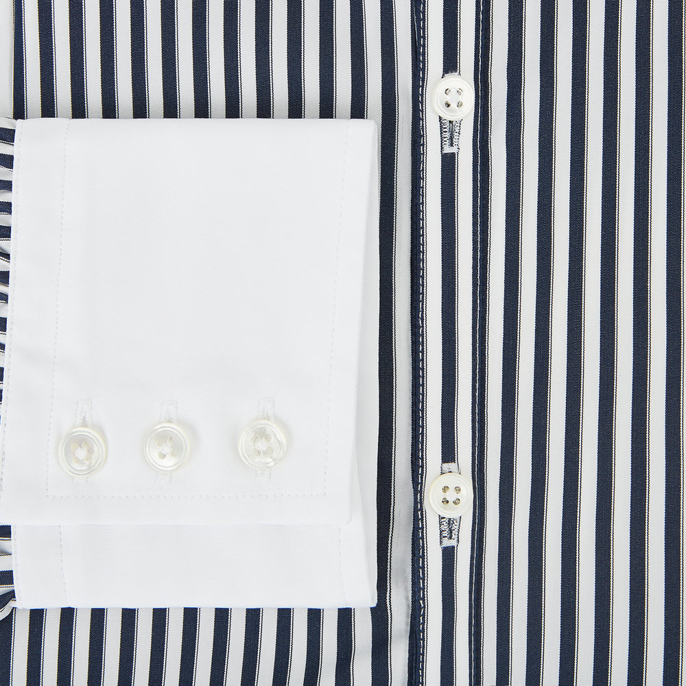 SHIRTS RF WH WINDSOR OPEN CLR WH 3BC NAVY STRIPE 16