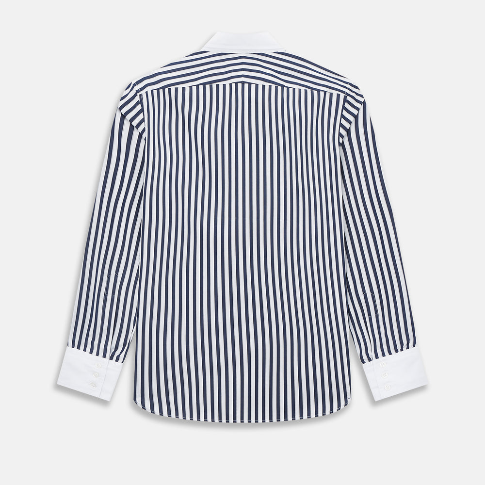SHIRTS RF WH WINDSOR OPEN CLR WH 3BC NAVY STRIPE 16