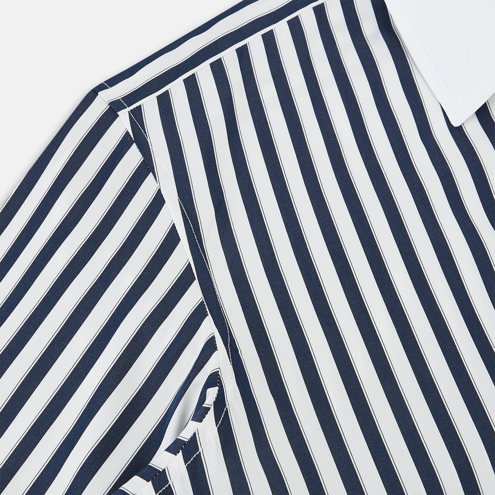 SHIRTS RF WH WINDSOR OPEN CLR WH 3BC NAVY STRIPE 16