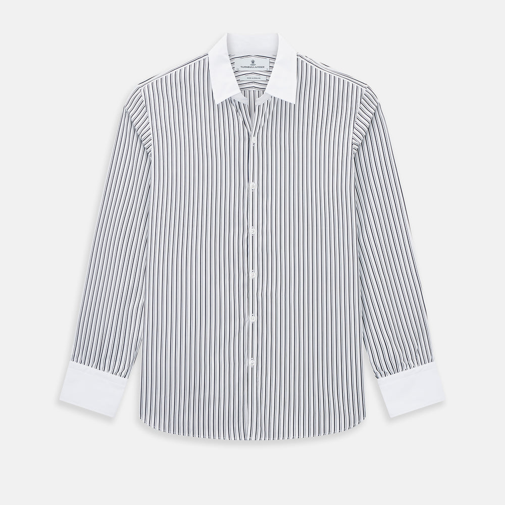 SHIRTS RF WH WINDSOR OPEN CLR WH 3BC NAVY STRIPE 19