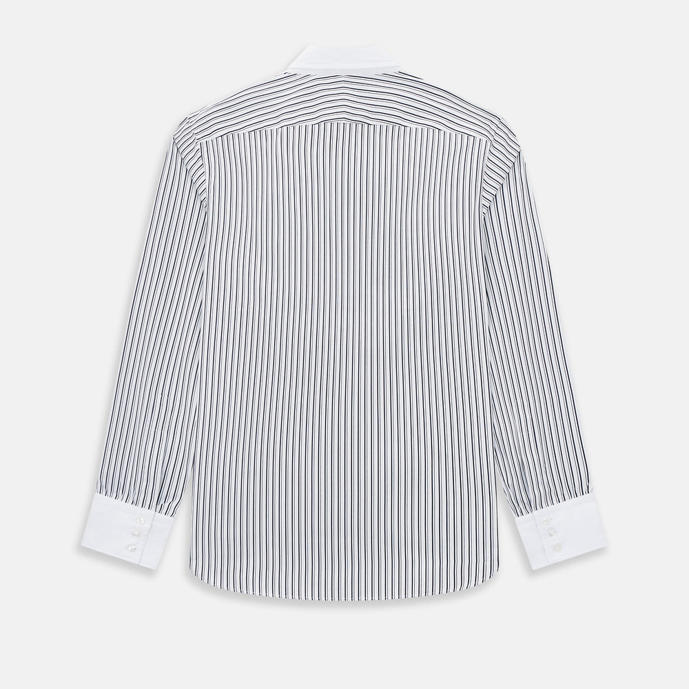SHIRTS RF WH WINDSOR OPEN CLR WH 3BC NAVY STRIPE 19