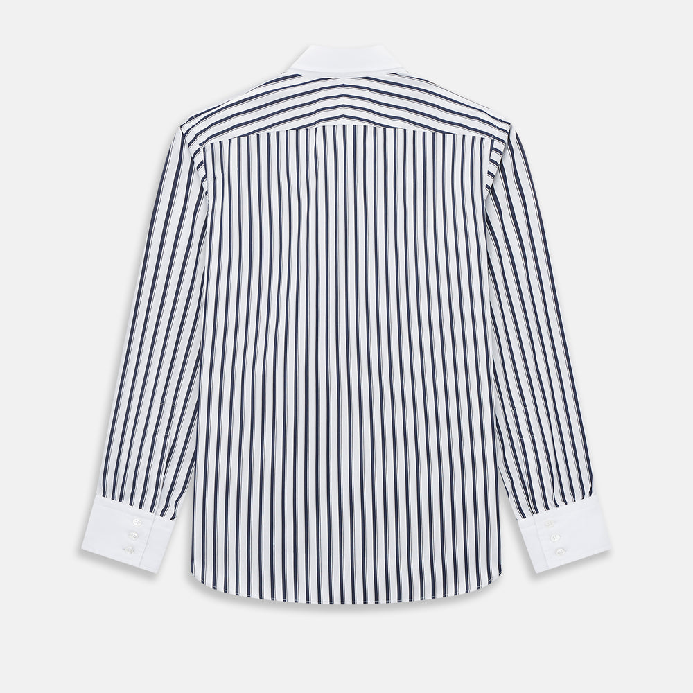 SHIRTS RF WH WINDSOR OPEN CLR WH 3BC NAVY STRIPE 15