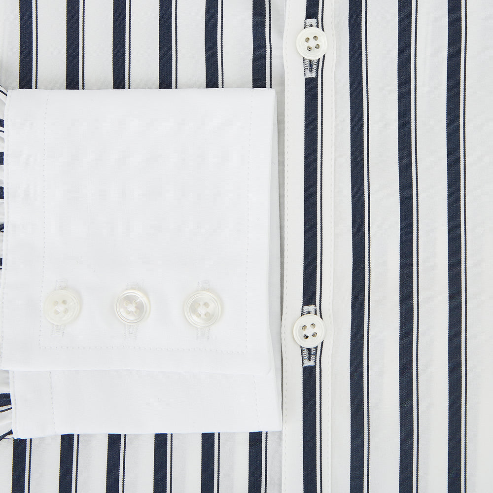 SHIRTS RF WH WINDSOR OPEN CLR WH 3BC NAVY STRIPE 15