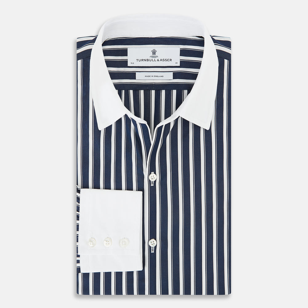 SHIRTS RF WH WINDSOR OPEN CLR WH 3BC WH STR ON NVY 17