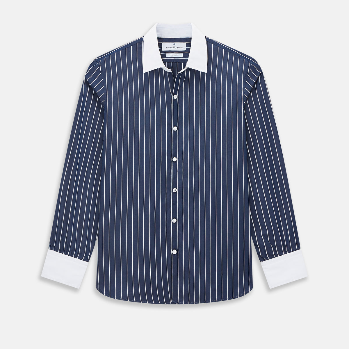 View 1 of product SHIRTS RF WH WINDSOR OPEN CLR WH 3BC WH STR ON NVY 18.5
