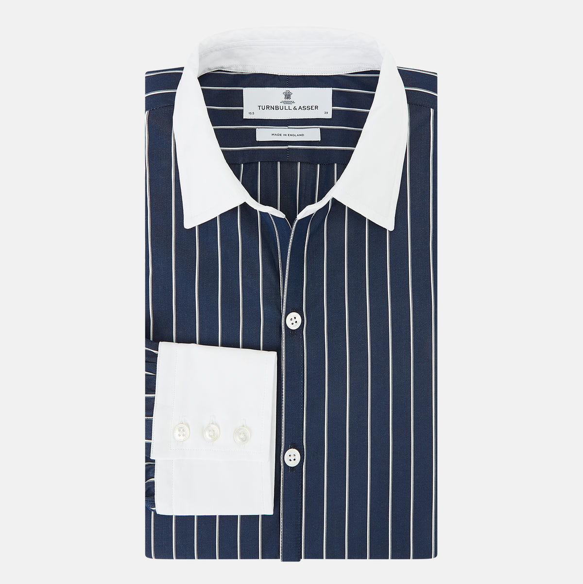 View 5 of product SHIRTS RF WH WINDSOR OPEN CLR WH 3BC WH STR ON NVY 18.5