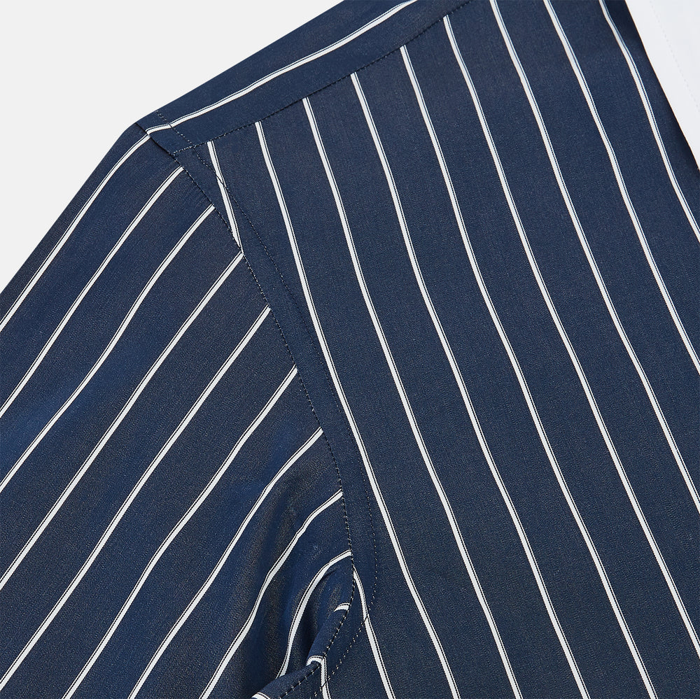 SHIRTS RF WH WINDSOR OPEN CLR WH 3BC WH STR ON NVY 18.5