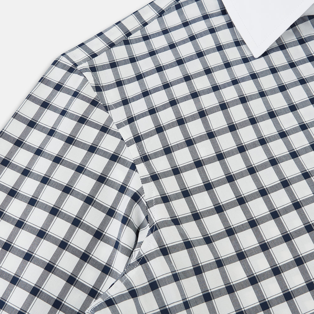 SHIRTS RF WH WINDSOR OPEN CLR WH 3BC NAVY CHECK 16