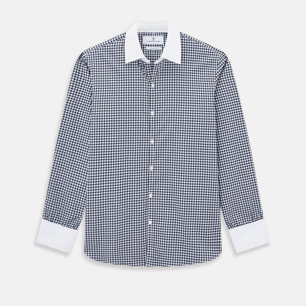 SHIRTS RF WH WINDSOR OPEN CLR WH 3BC NAVY CHECK 19