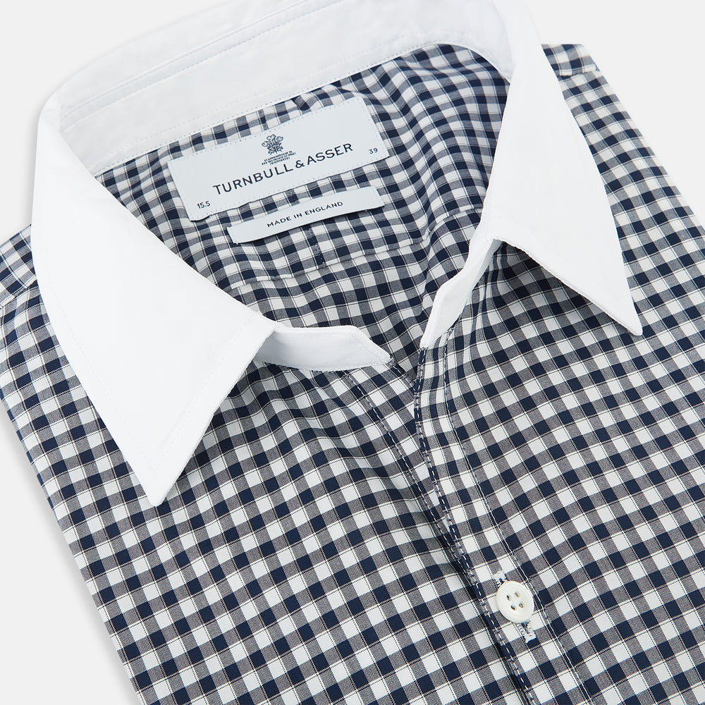 SHIRTS RF WH WINDSOR OPEN CLR WH 3BC NAVY CHECK 19
