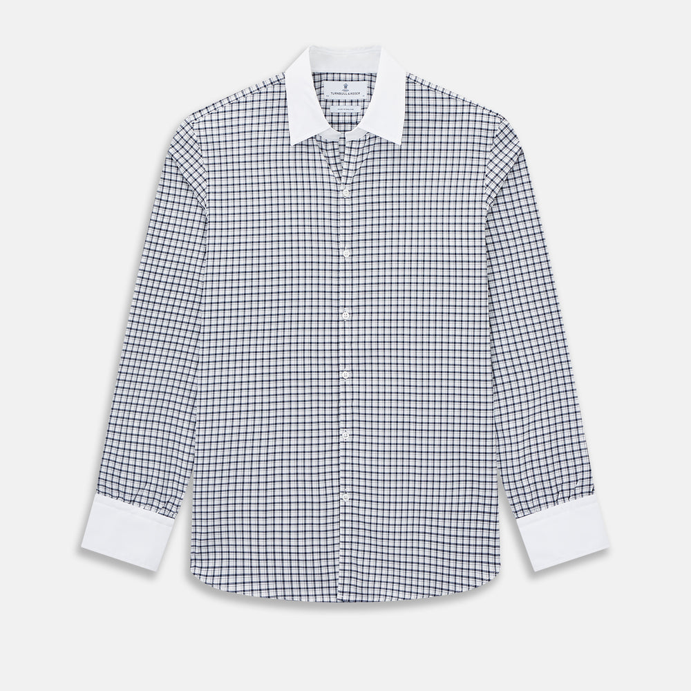 SHIRTS RF WH WINDSOR OPEN CLR WH 3BC NAVY CHECK 15
