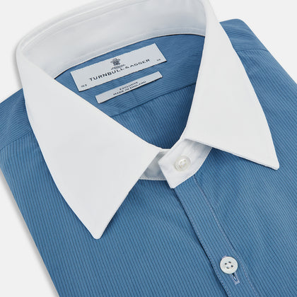 Colony Blue Pinstripe Westminster Shirt with Contrast Collar & Cuffs