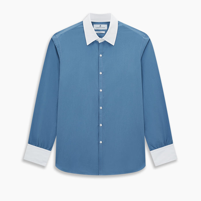 Colony Blue Pinstripe Westminster Shirt with Contrast Collar & Cuffs Image 8