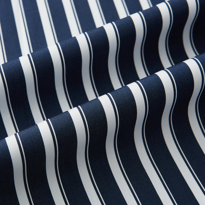 Westminster Regency Stripe Navy Closed Collar Regular Fit Shirt in Cotton Image 7