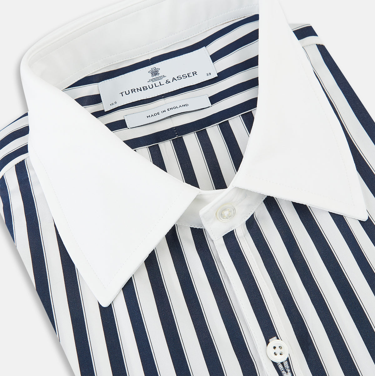 View 2 of product SHIRTS RF WH WESTMINSTER CLSDCR WH 3BC WHT STR NVY 17.5