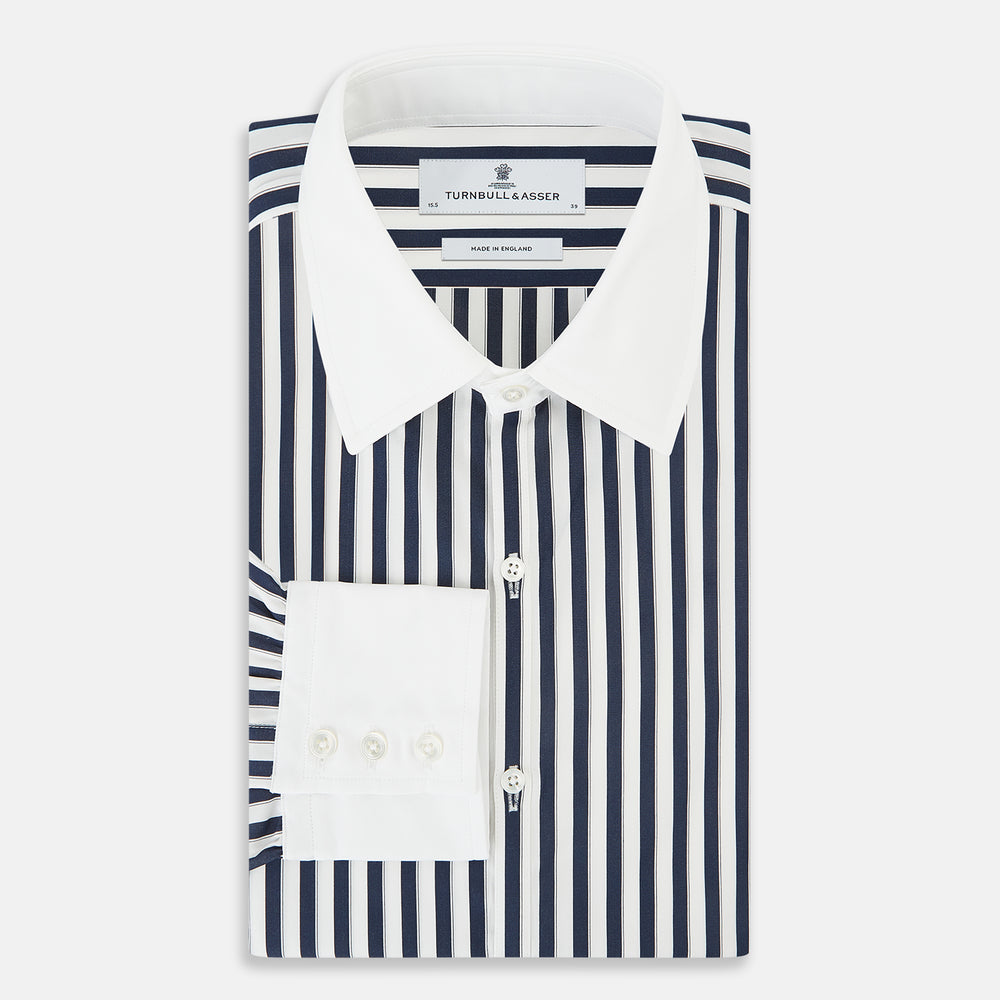 SHIRTS RF WH WESTMINSTER CLSDCR WH 3BC WHT STR NVY 17.5