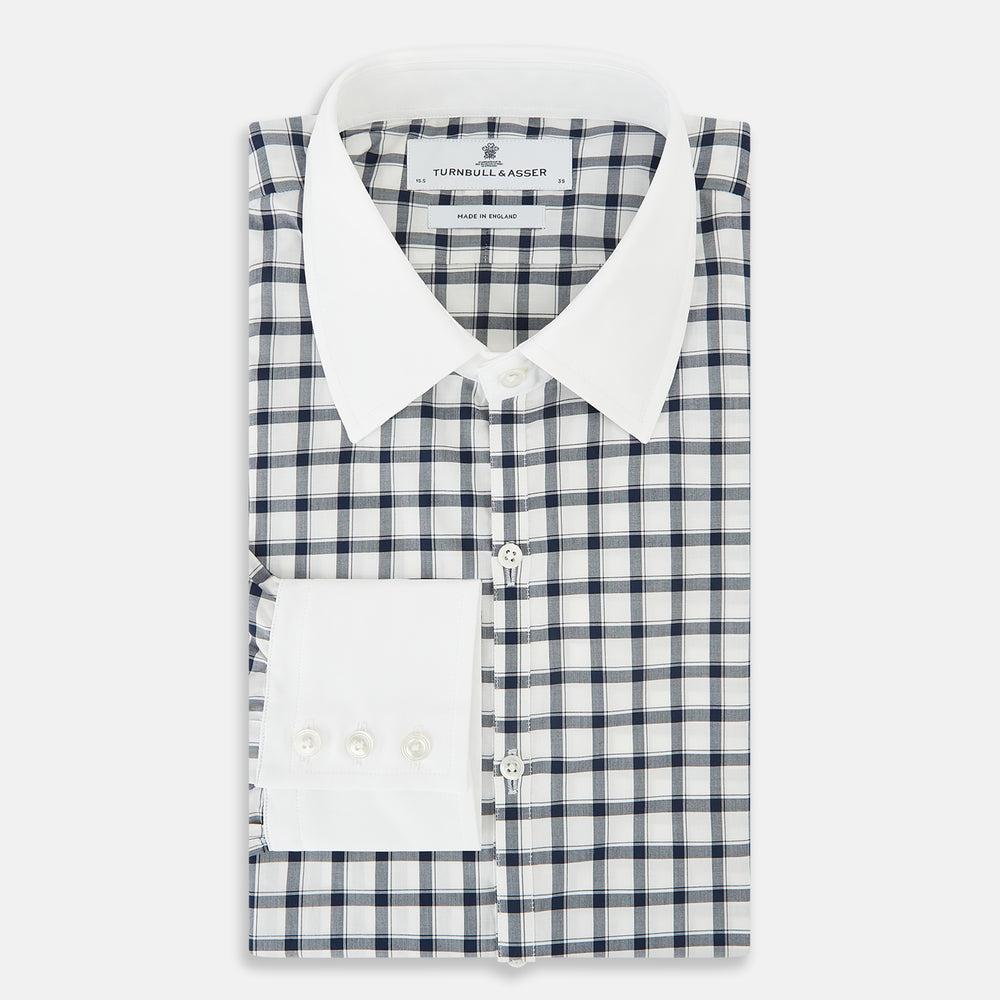SHIRTS RF WH WESTMINSTER CLSD CLR WH 3BC NVY CHK 15