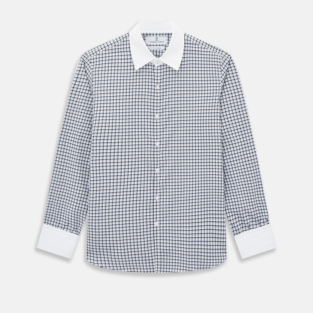 SHIRTS RF WH WESTMINSTER CLSD CLR WH 3BC NVY CHK 18.5