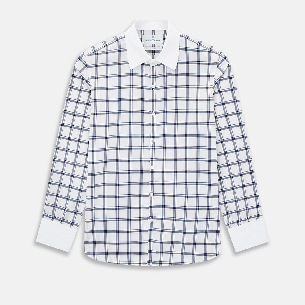 SHIRTS RF WH WESTMINSTER CLSD CLR WH 3BC NVY CHK 16.5