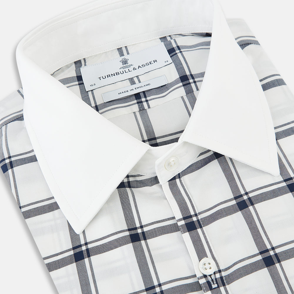 SHIRTS RF WH WESTMINSTER CLSD CLR WH 3BC NVY CHK 16.5