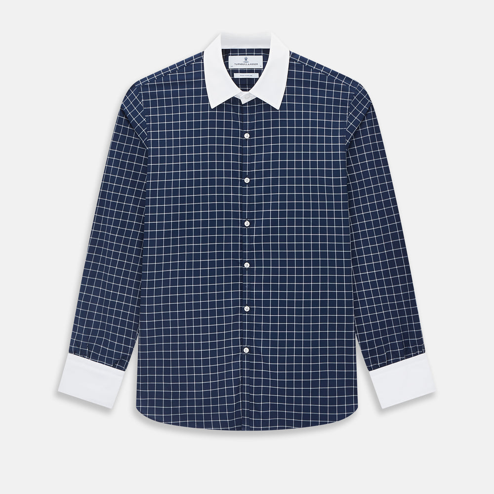 SHIRTS RF WH WESTMINSTER CLSDCLR WH 3BC WH CHK NVY 18.5