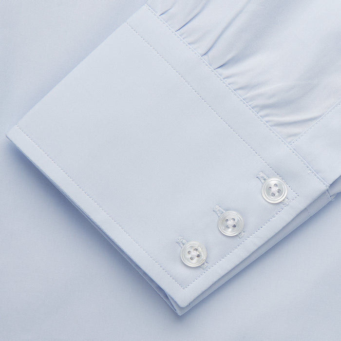 Tailored Fit Light Blue Cotton Shirt with Kent Collar and 3-Button Cuffs Image 3
