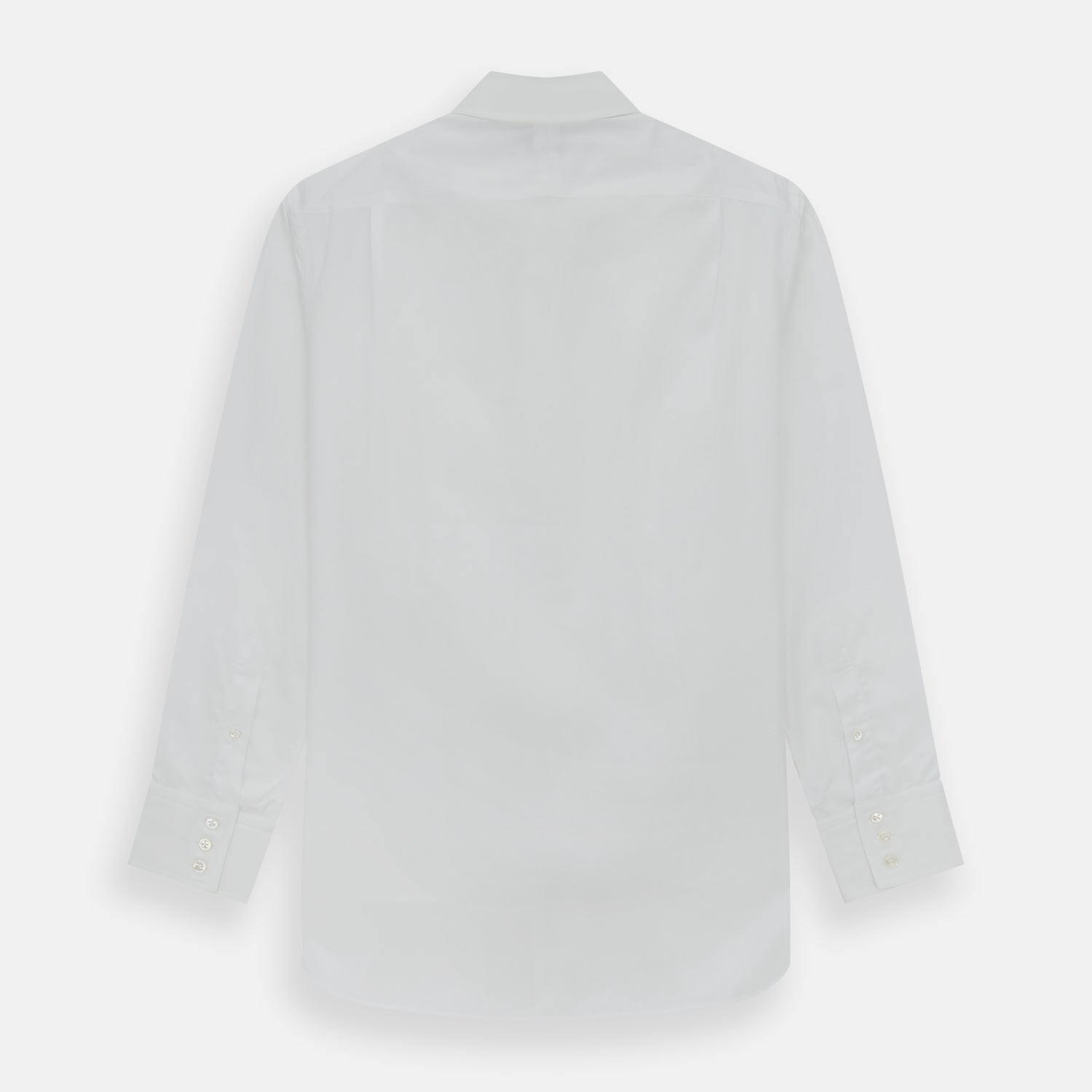 View 3 of product Tailored Fit Plain White Cotton Shirt with Kent Collar and 3-Button Cuffs