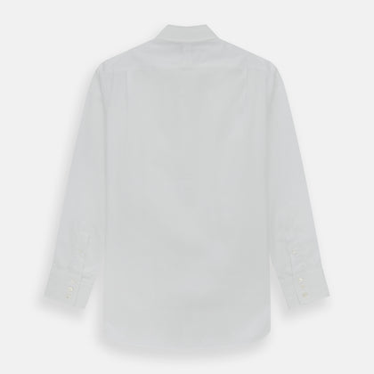 Tailored Fit Plain White Cotton Shirt with Kent Collar and 3-Button Cuffs Image 2