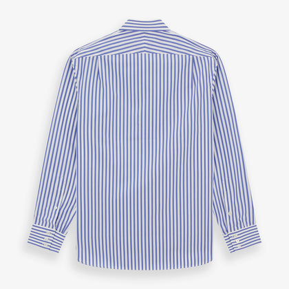 Tailored Fit Blue and White Candy Stripe Shirt with Kent Collar and 3-Button Cuffs Image 4