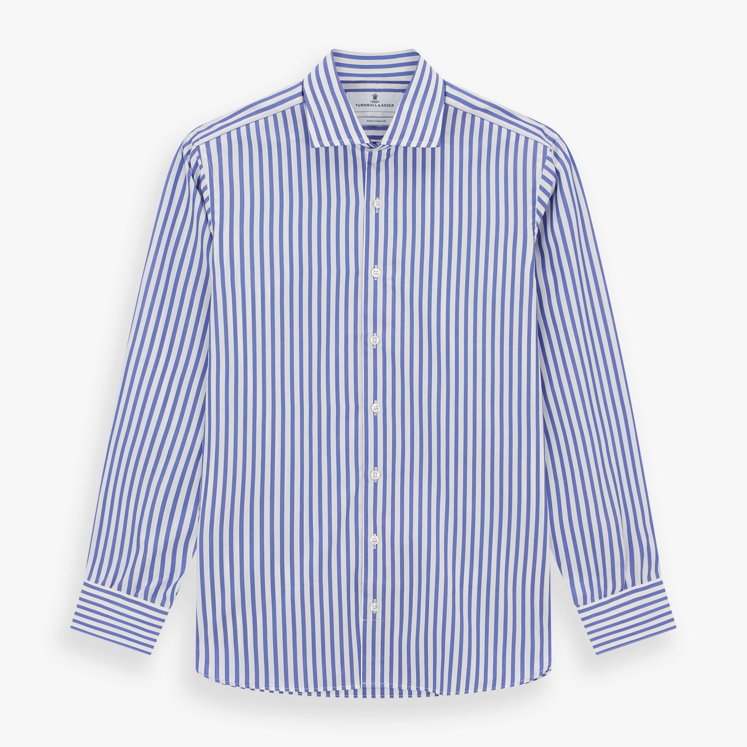 Tailored Fit Blue and White Candy Stripe Shirt | Turnbull & Asser